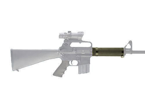 Hogue AR-15/M-16 (Carbine) Free Float Forend with OM Rubber Gripping area - OD Green